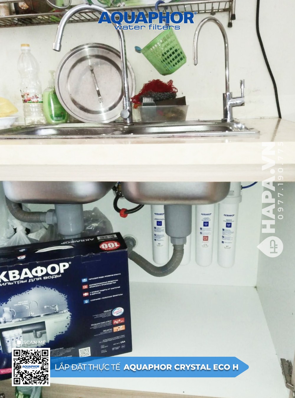 Hình ảnh lắp đặt thực tế của Máy Lọc Nước AQUAPHOR CRYSTAL ECO H ở Chung cư Đà Nẵng Plaza, Hải Châu, Đà Nẵng