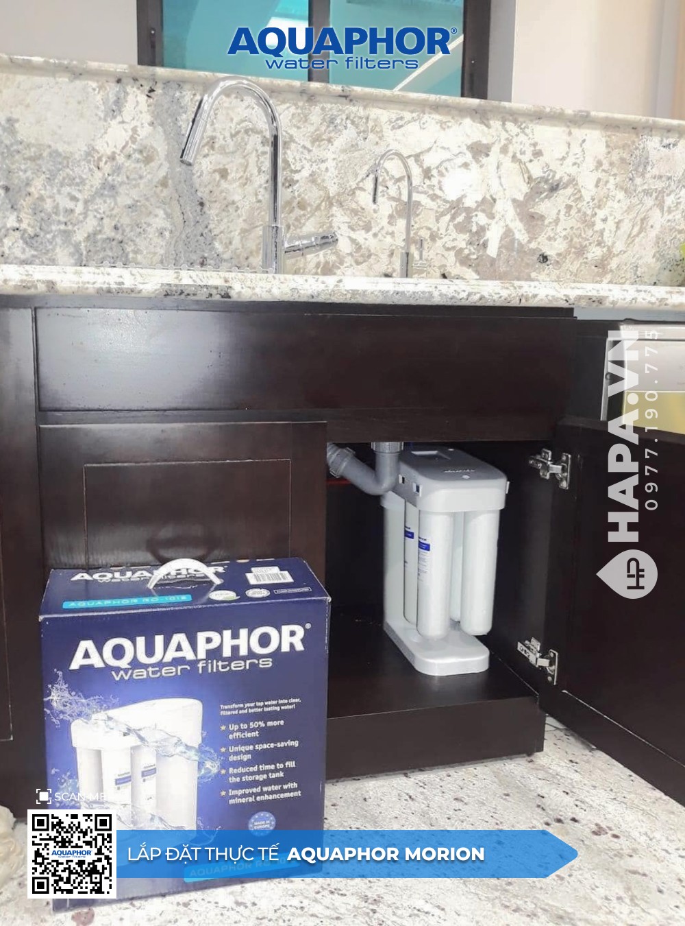 Hình ảnh lắp đặt thực tế của Máy Lọc Nước AQUAPHOR MORION ở Chung cư Hung Phu Condominium, Cái Răng, Cần Thơ