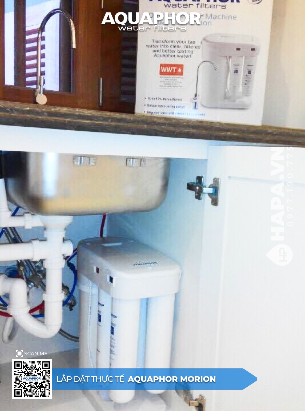 Hình ảnh lắp đặt thực tế của Máy Lọc Nước AQUAPHOR MORION ở Chung cư M3D, Ngô Quyền, Hải Phòng
