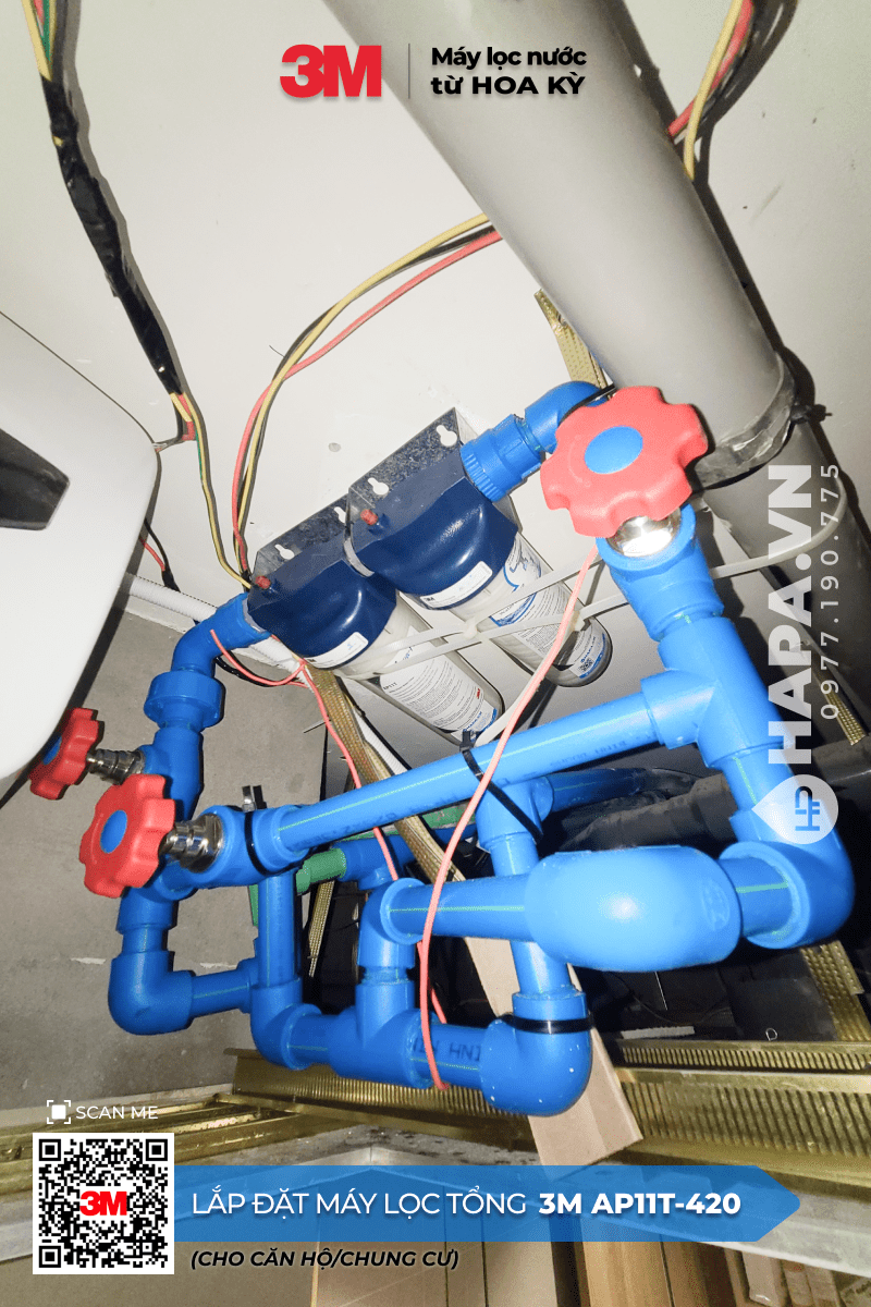 Hình ảnh lắp đặt thực tế Máy Lọc Nước Đầu Nguồn 3M AP11T-420 tại Chung Cư Á Châu, Quận 5, TP HCM