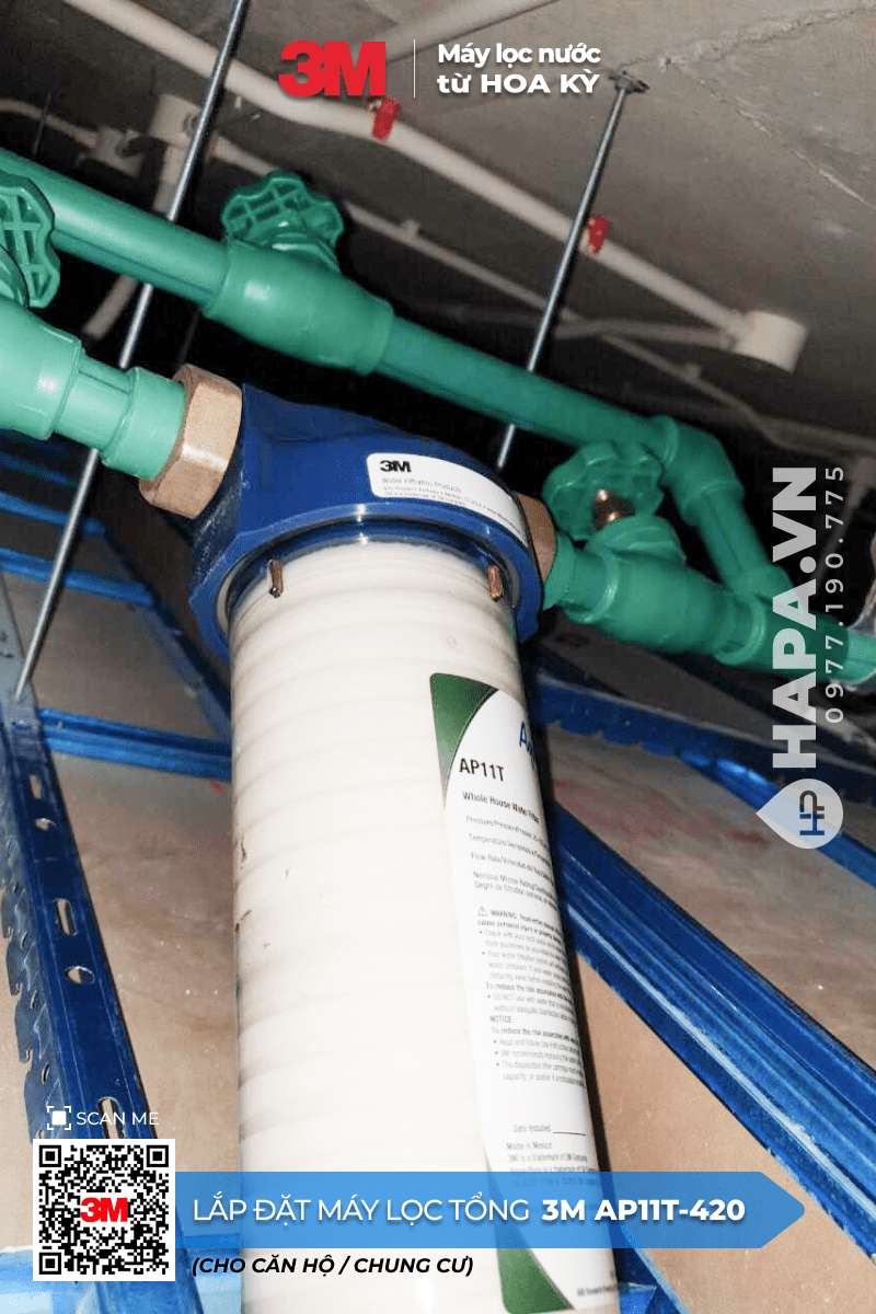 Hình ảnh lắp đặt thực tế Máy Lọc Nước Đầu Nguồn 3M AP11T-420 tại Chung Cư An Phú, Quận 6, TP HCM