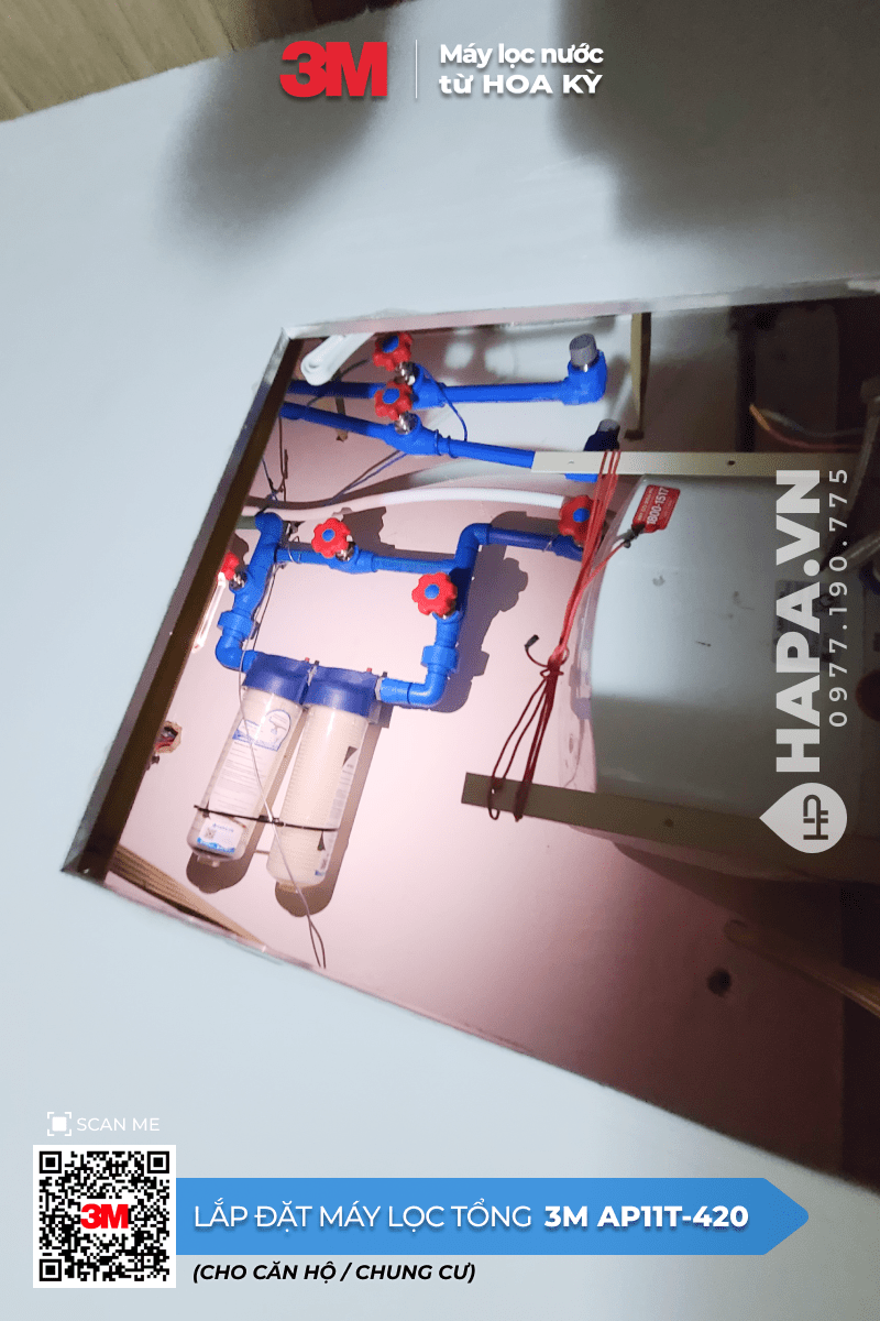 Hình ảnh lắp đặt thực tế Máy Lọc Nước Đầu Nguồn 3M AP11T-420 tại Chung Cư The Horizon, Quận 7 - 01