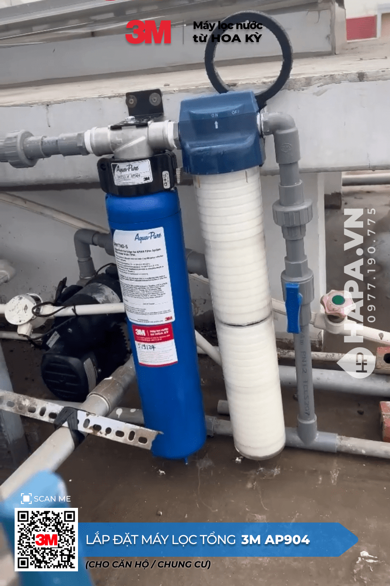 Hình ảnh lắp đặt thực tế Máy Lọc Nước Đầu Nguồn 3M AP904 tại Golden Plaza, Quận 5, TP HCM