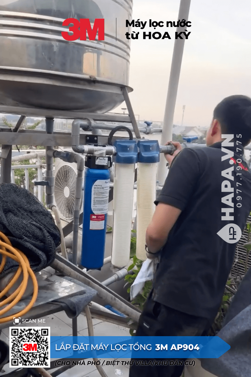 Hình ảnh lắp đặt thực tế Máy Lọc Nước Đầu Nguồn 3M AP904 lắp đặt tại Holm Villas, Quận 2
