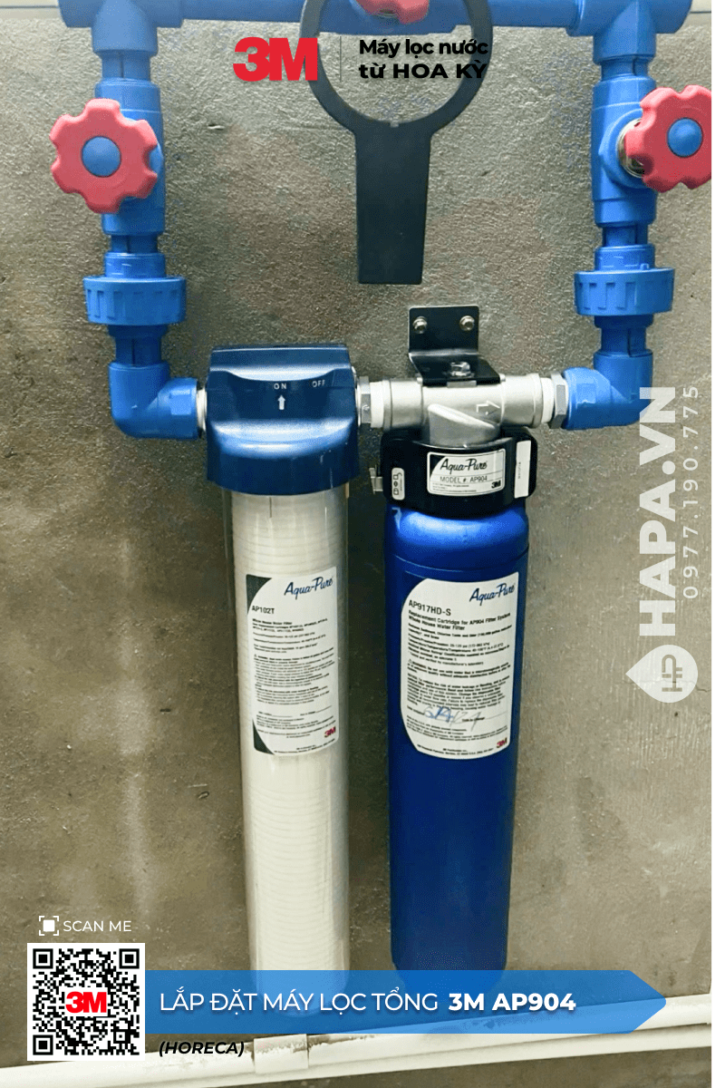 Hình ảnh thực tế Máy Lọc Nước Đầu Nguồn 3M AP904 lắp đặt tại Nhà Hàng, Quận 2