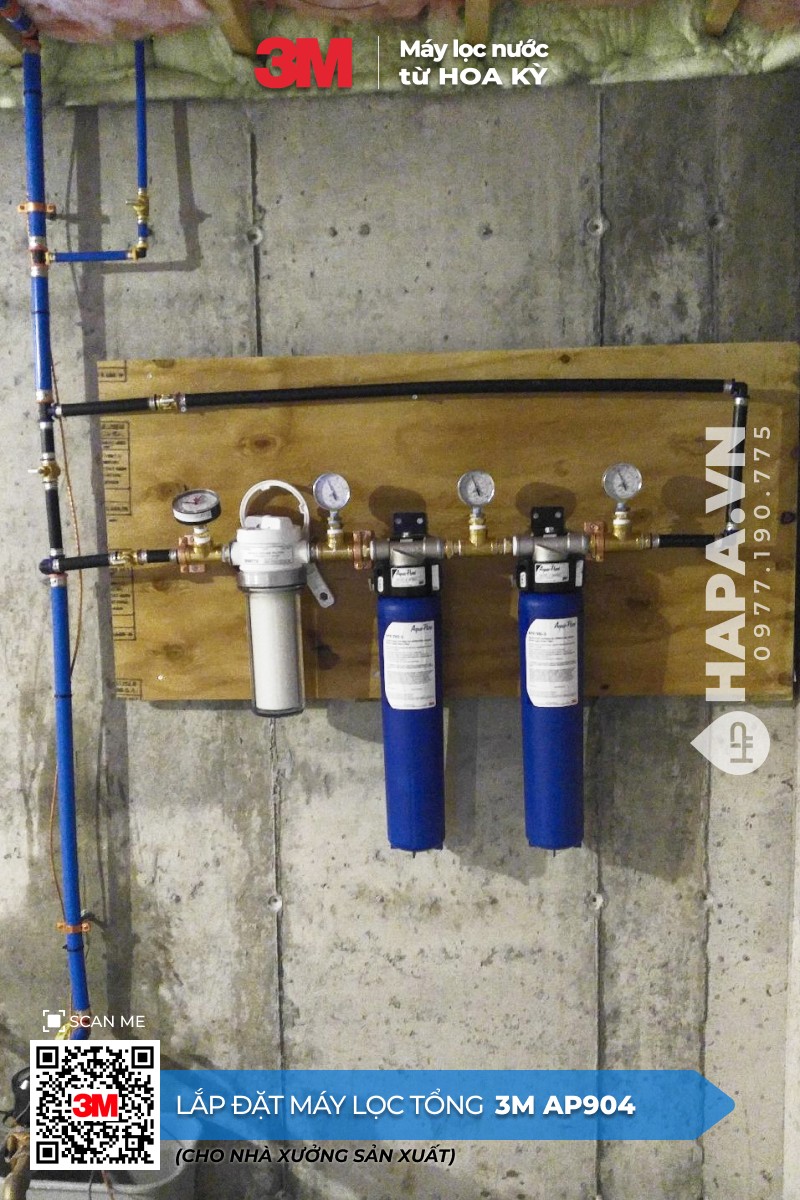 Máy Lọc Nước Đầu Nguồn 3M AP904 lắp đặt tại Cơ Sở Bánh Kẹo, Bình Dương