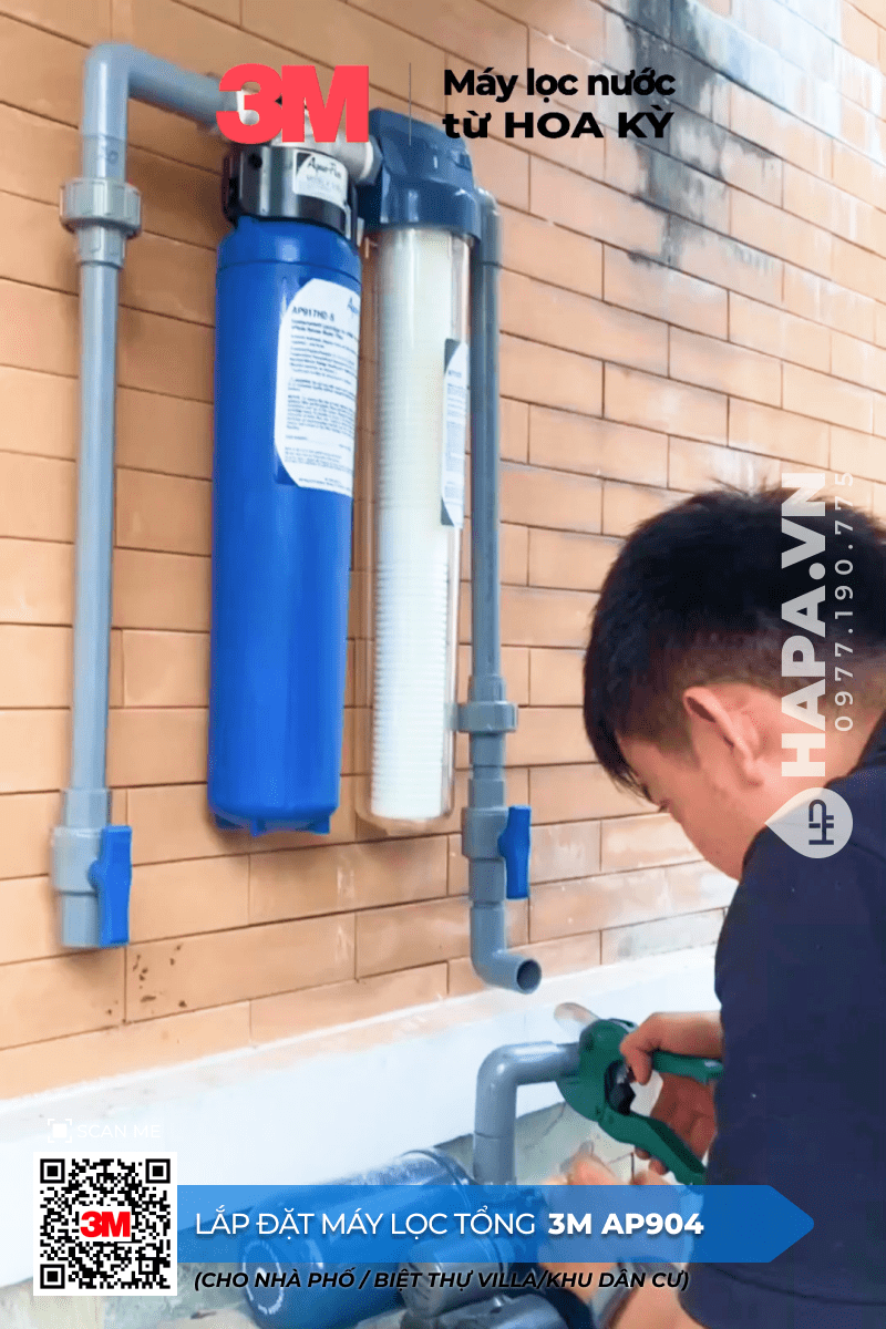 Hình ảnh lắp đặt thực tế Máy Lọc Nước Đầu Nguồn 3M AP904 tại KDC Trung Sơn, Quận 7