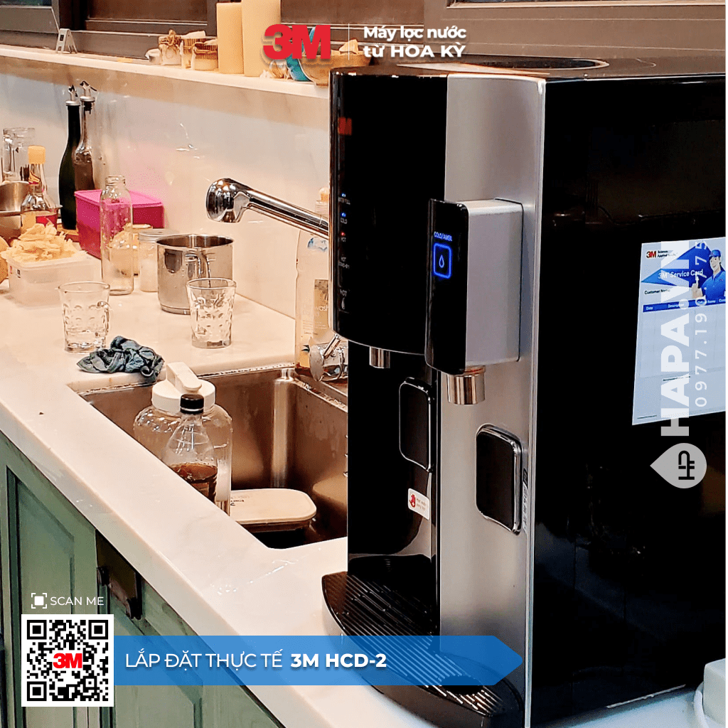 Hình ảnh lắp đặt thực tế của Máy Lọc Nước Nóng Lạnh Để Bàn 3M HCD-2 tại Safira Quận 9, TP HCM