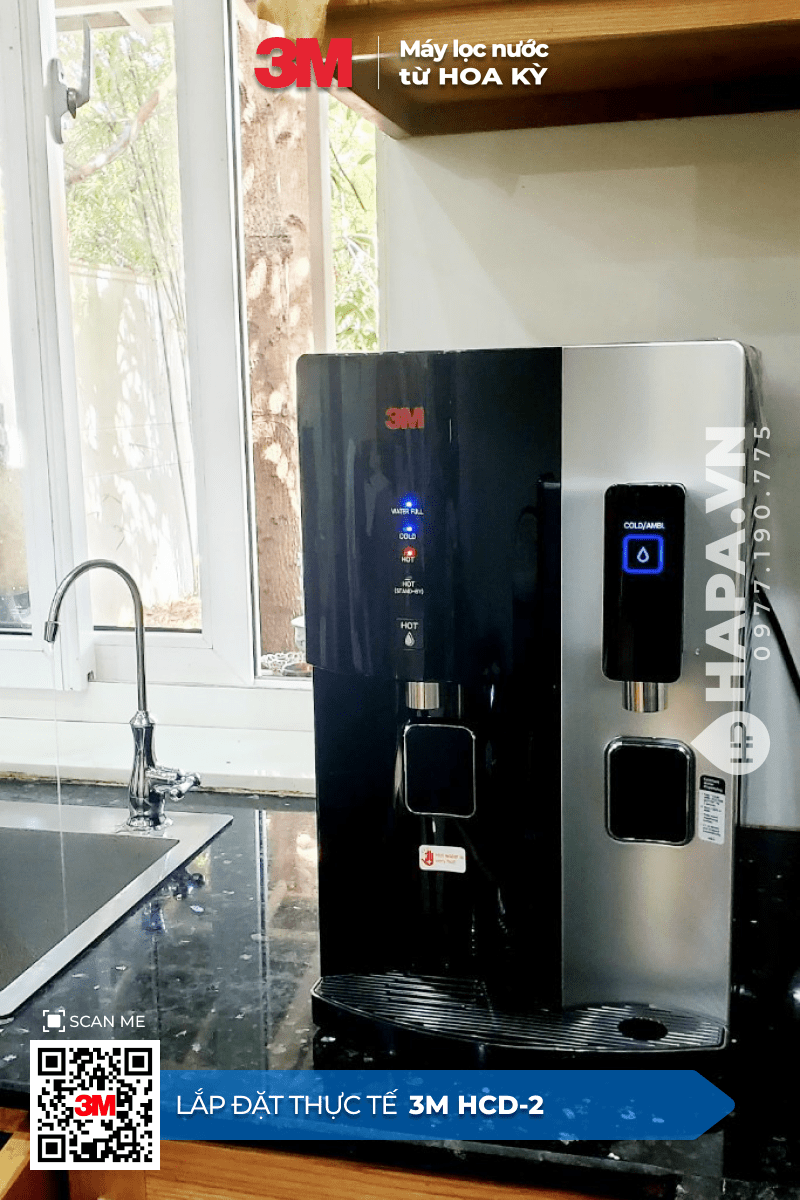 Hình ảnh Lắp Đặt Máy Lọc Nước Nóng Lạnh Để Bàn 3M HCD-2 tại Shizen Home Quận 7, TP HCM