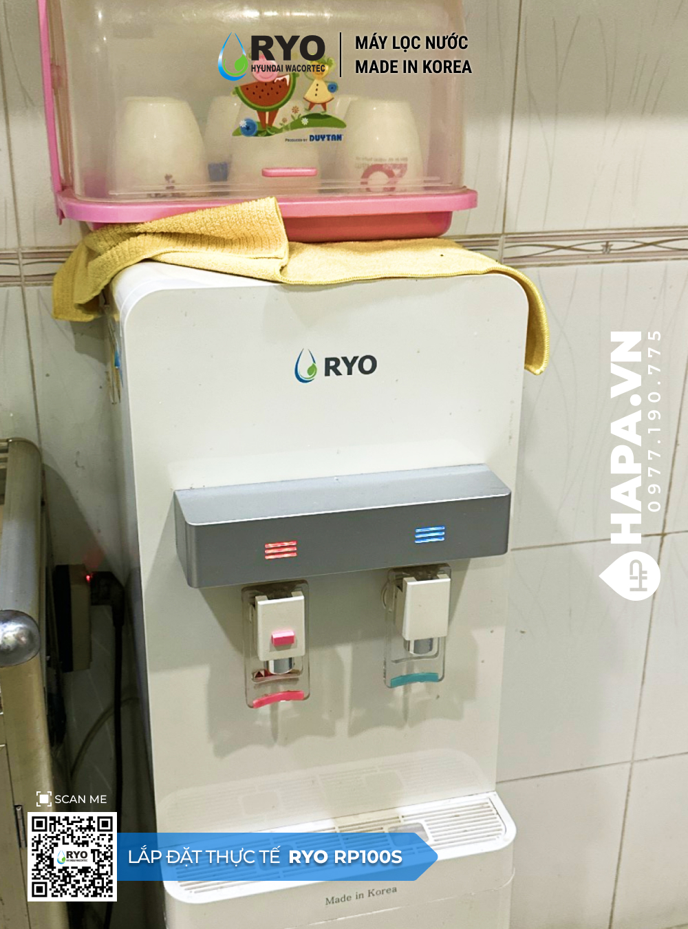 Máy Lọc Nước Nóng Lạnh RYO Hyundai RP100S lắp đặt tại Hải Phòng