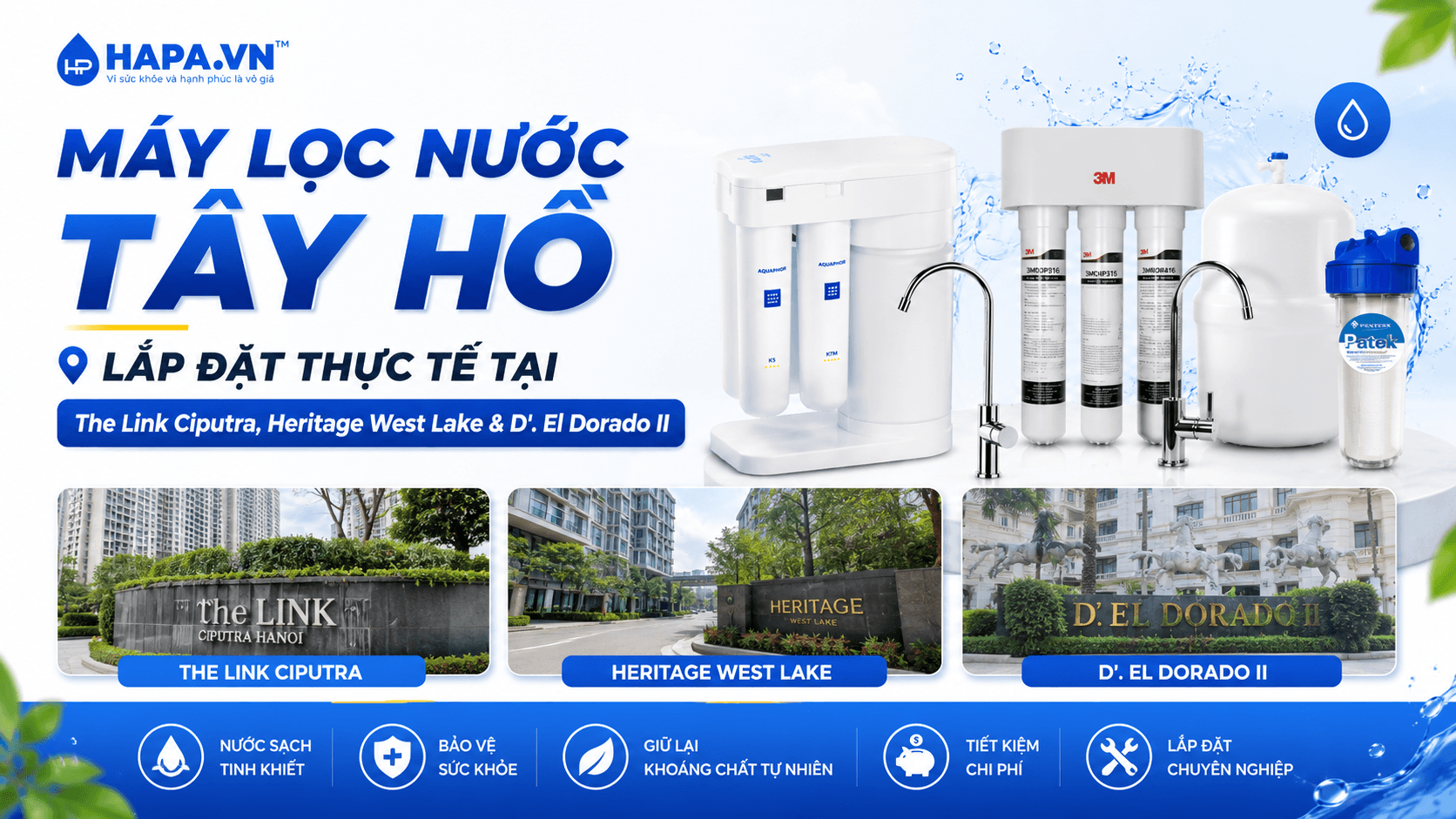 Máy Lọc Nước Tây Hồ - Lắp Đặt Thực Tế Tại The Link Ciputra, Heritage West Lake & D'. El Dorado II