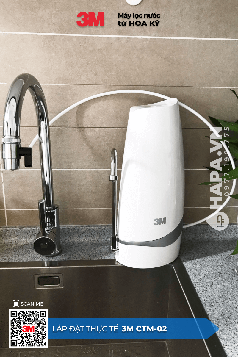 Hình ảnh lắp đặt thực tế của Lắp Đặt Máy Lọc Nước Uống Để Bàn 3M CTM-02 tại Villa Song Saigon, Thủ Đức