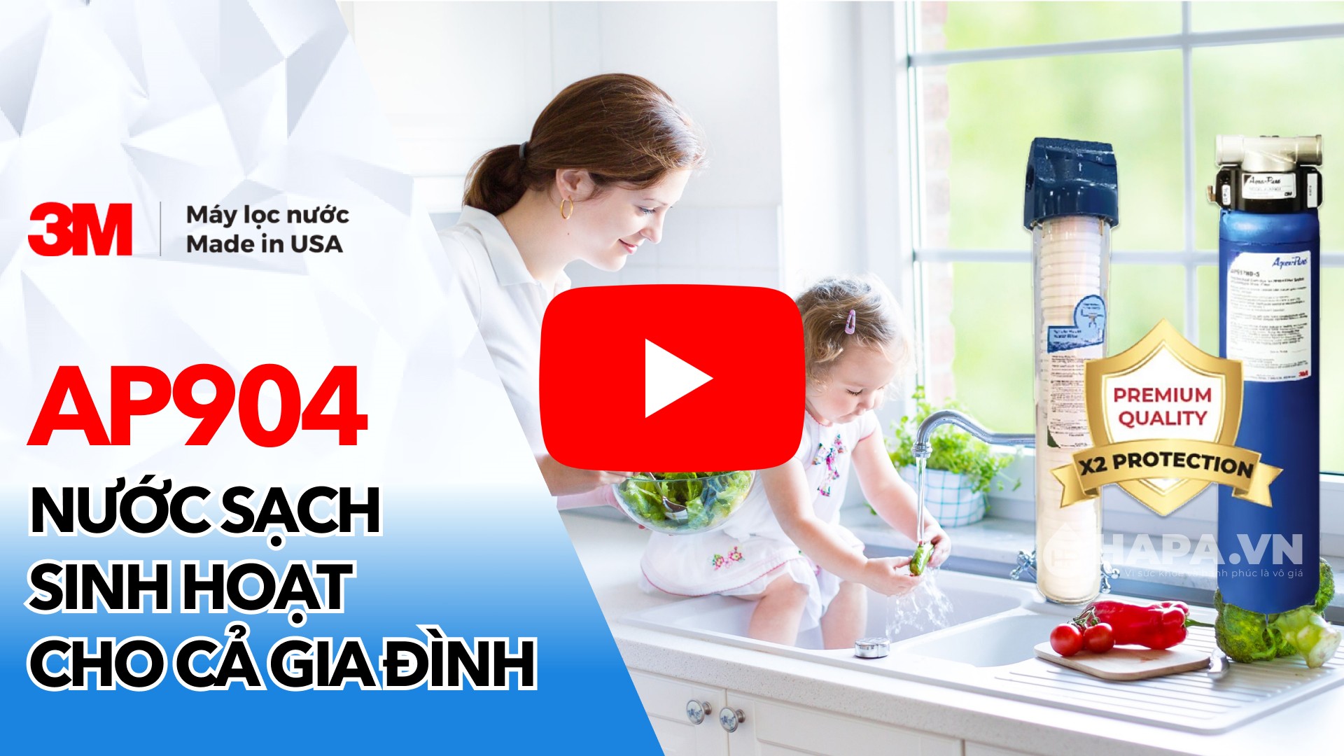 Máy Lọc Nước Tổng Đầu Nguồn 3M AP904 PREMIUM Bảo Vệ Sức Khỏe Gia Đình