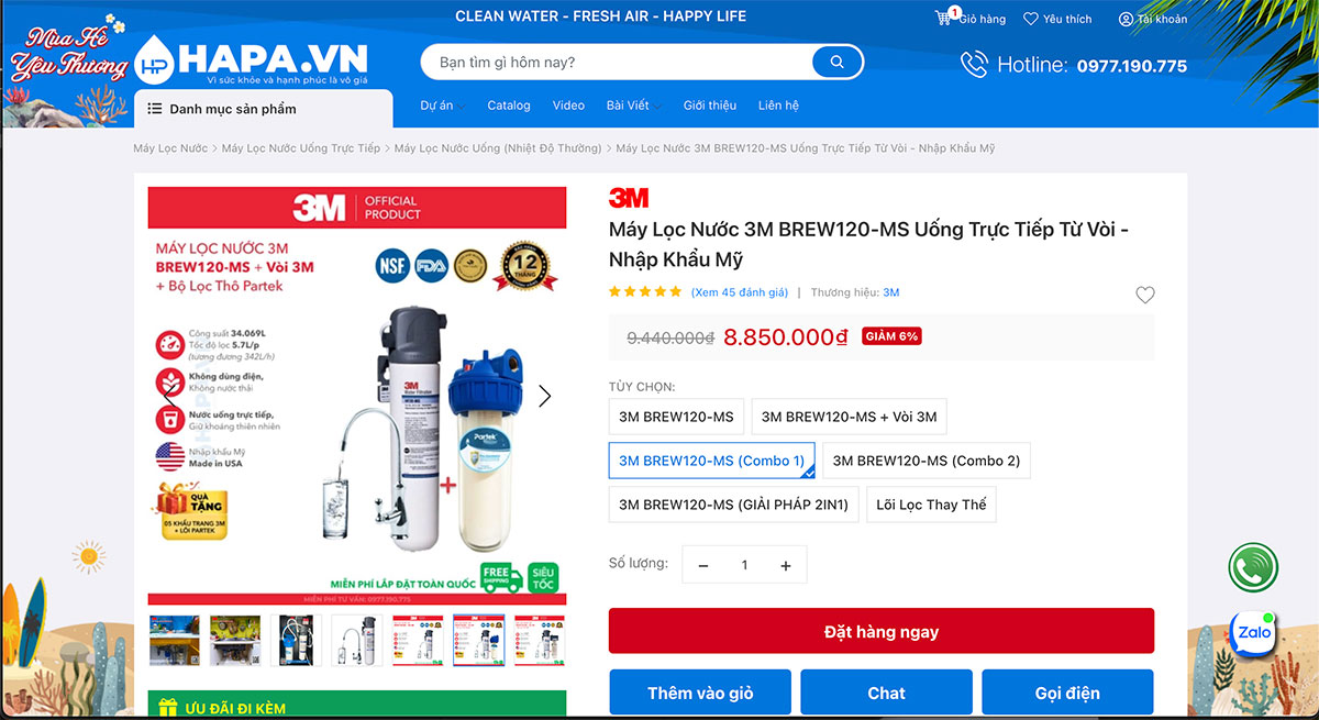 Hướng dẫn mua hàng tại HAPA - Bước 2