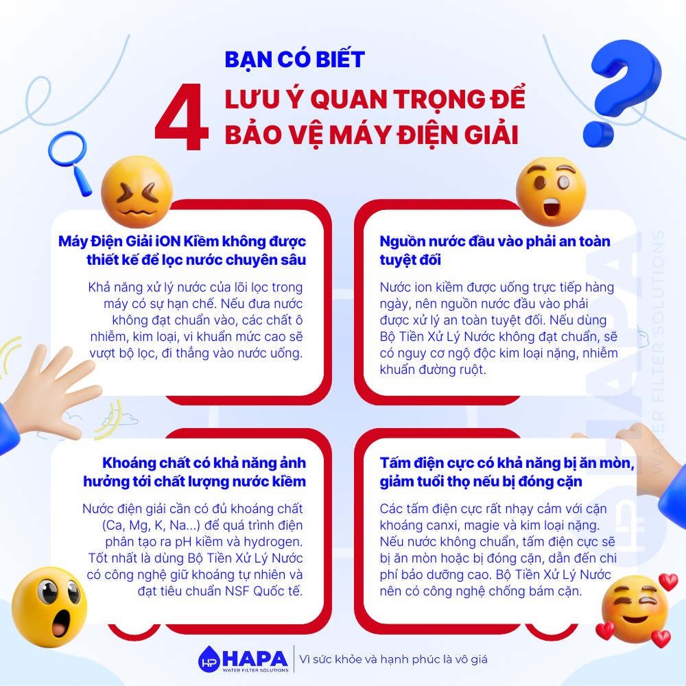 4 lưu ý rất quan trọng giúp bảo vệ máy điện giải ion kiềm và bảo vệ sức khỏe gia đình bạn