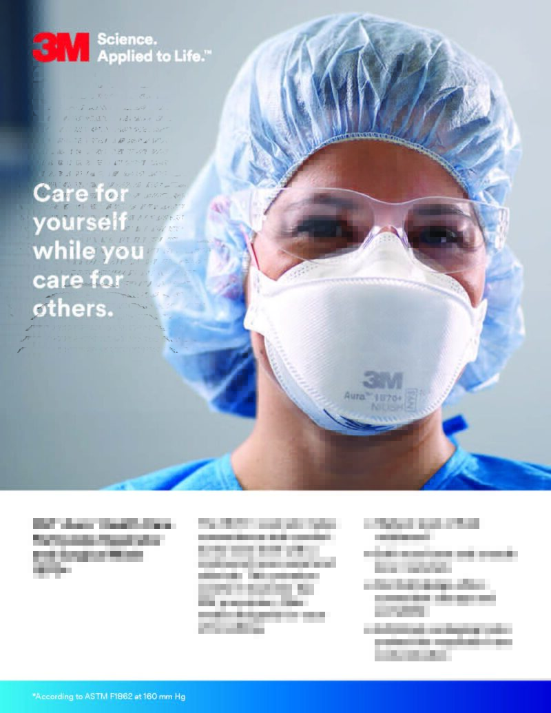 The 3M 1870+ N95 Respirator with its innovative 3-panel Aura design offers ≥95% filtration efficiency, NIOSH approval, and ASTM Level 3 medical standards. It ensures reliable fluid resistance, long-lasting comfort, and a secure fit, making it ideal for healthcare and cleanroom environments.