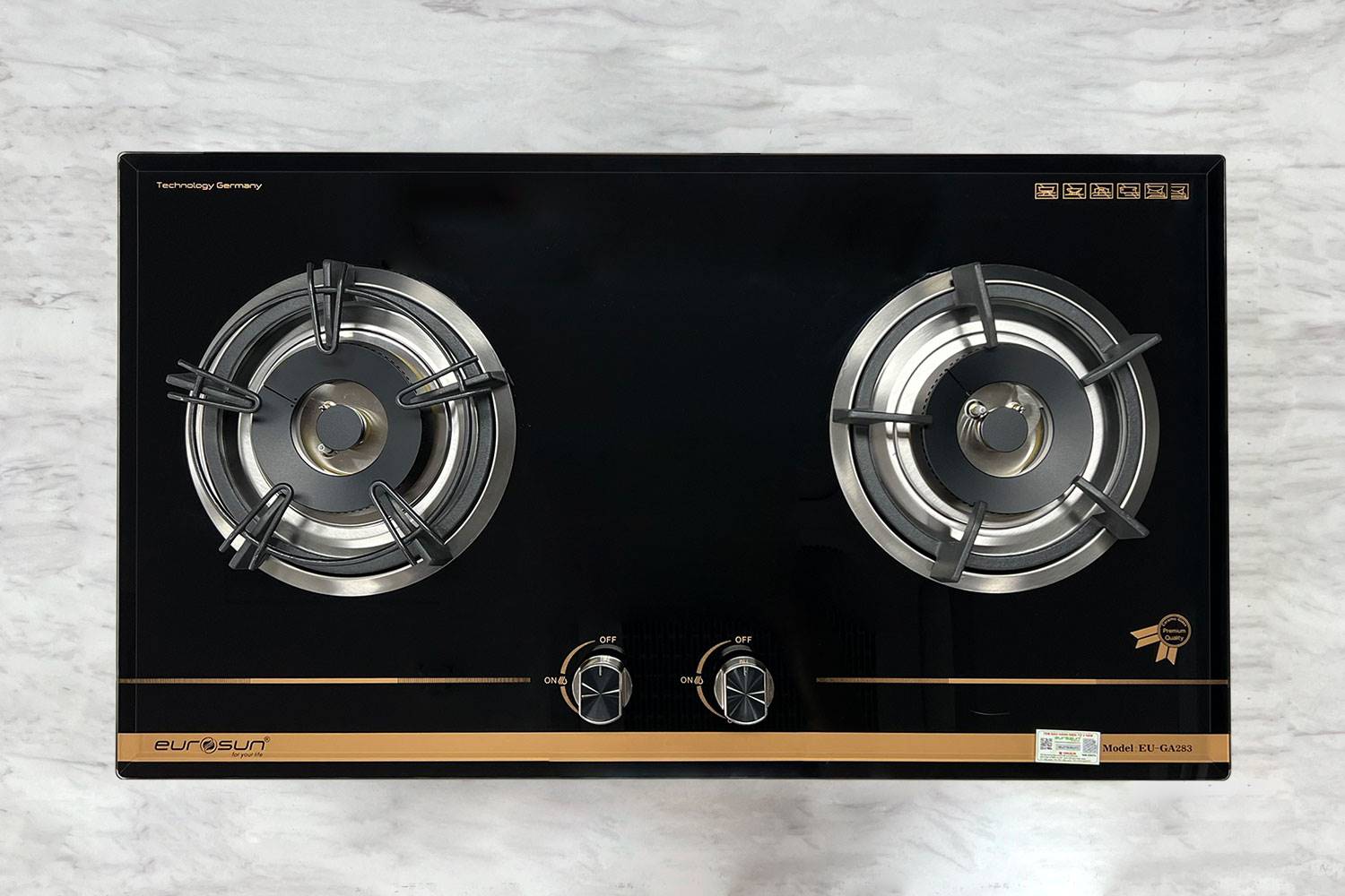 Bếp Gas EUROSUN EU-GA283 Cao Cấp 2 Vùng Nấu, 100% Đồng ITALY