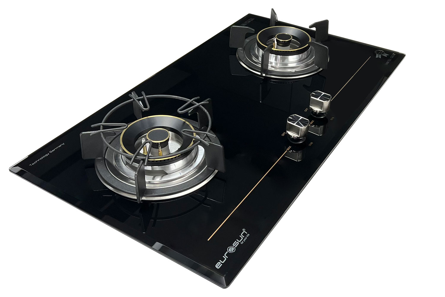 Bếp Gas EUROSUN EU-GA287 Cao Cấp 2 Vùng Nấu, 100% Đồng ITALY