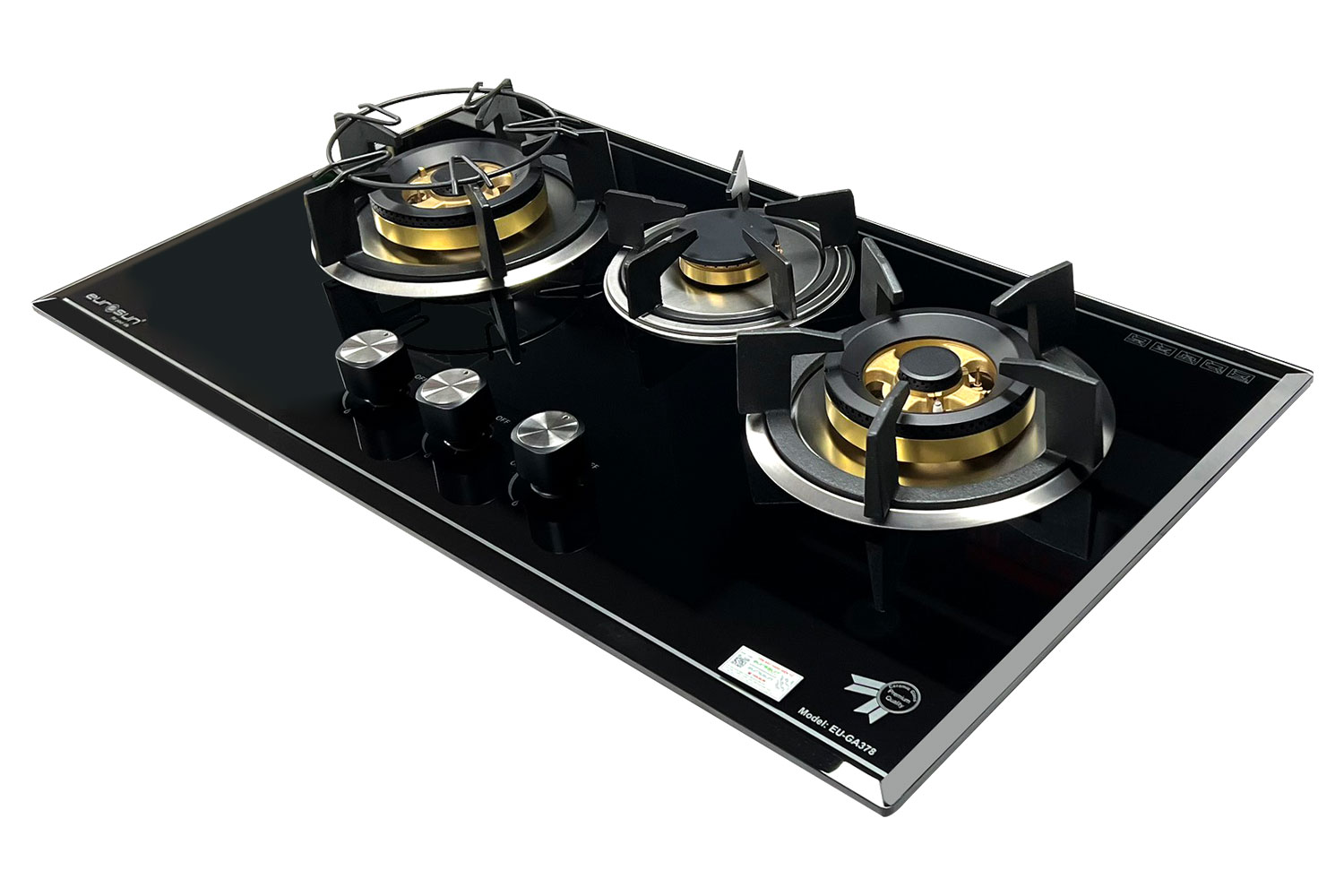 Bếp Gas EUROSUN EU-GA378 Cao Cấp 3 Vùng Nấu, 100% Đồng ITALY