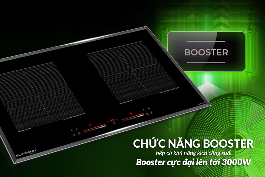 Chức năng Booster 2 vùng nấu riêng biệt của Bếp Từ Eurosun EU-T715Pro 