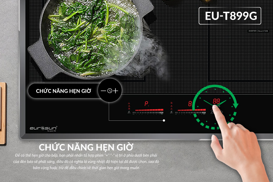 Chức năng hẹn giờ của Bếp Từ Eurosun EU-T899G