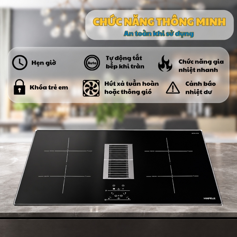 Chức Năng Bếp Từ Kết Hợp Hút Mùi Hafele HC-IHH77D 536.61.655