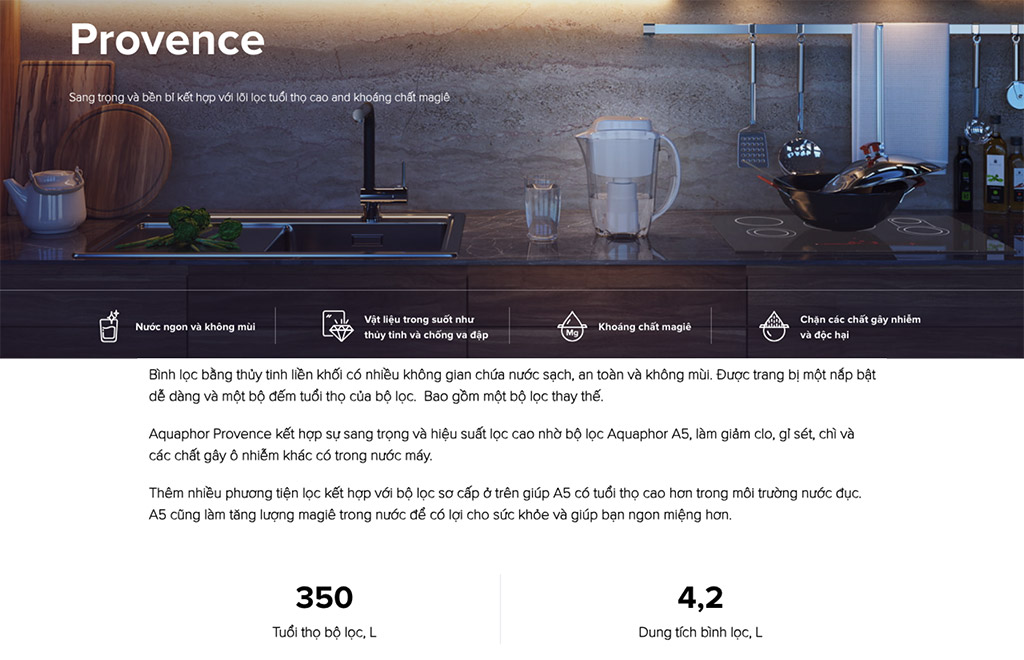 Bình Lọc Nước Uống AQUAPHOR Provance - Nhập Khẩu Châu Âu - Hàng Chính Hãng - 01