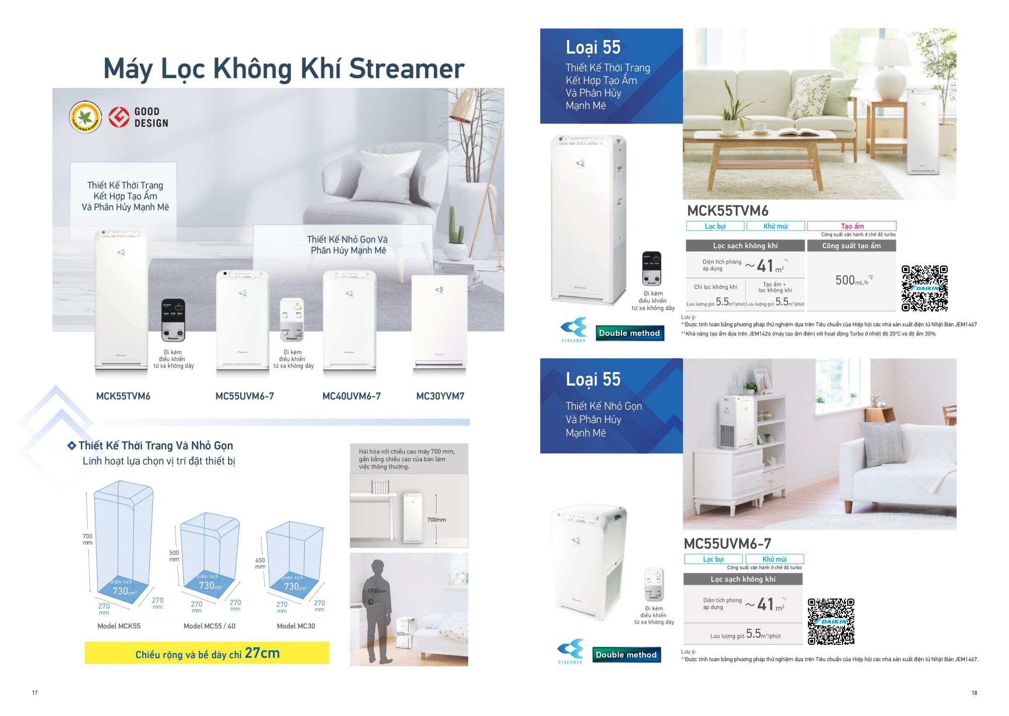 Catalog Máy Lọc Không Khí DAIKIN (Mới nhất 2024) - Trang 17, 18