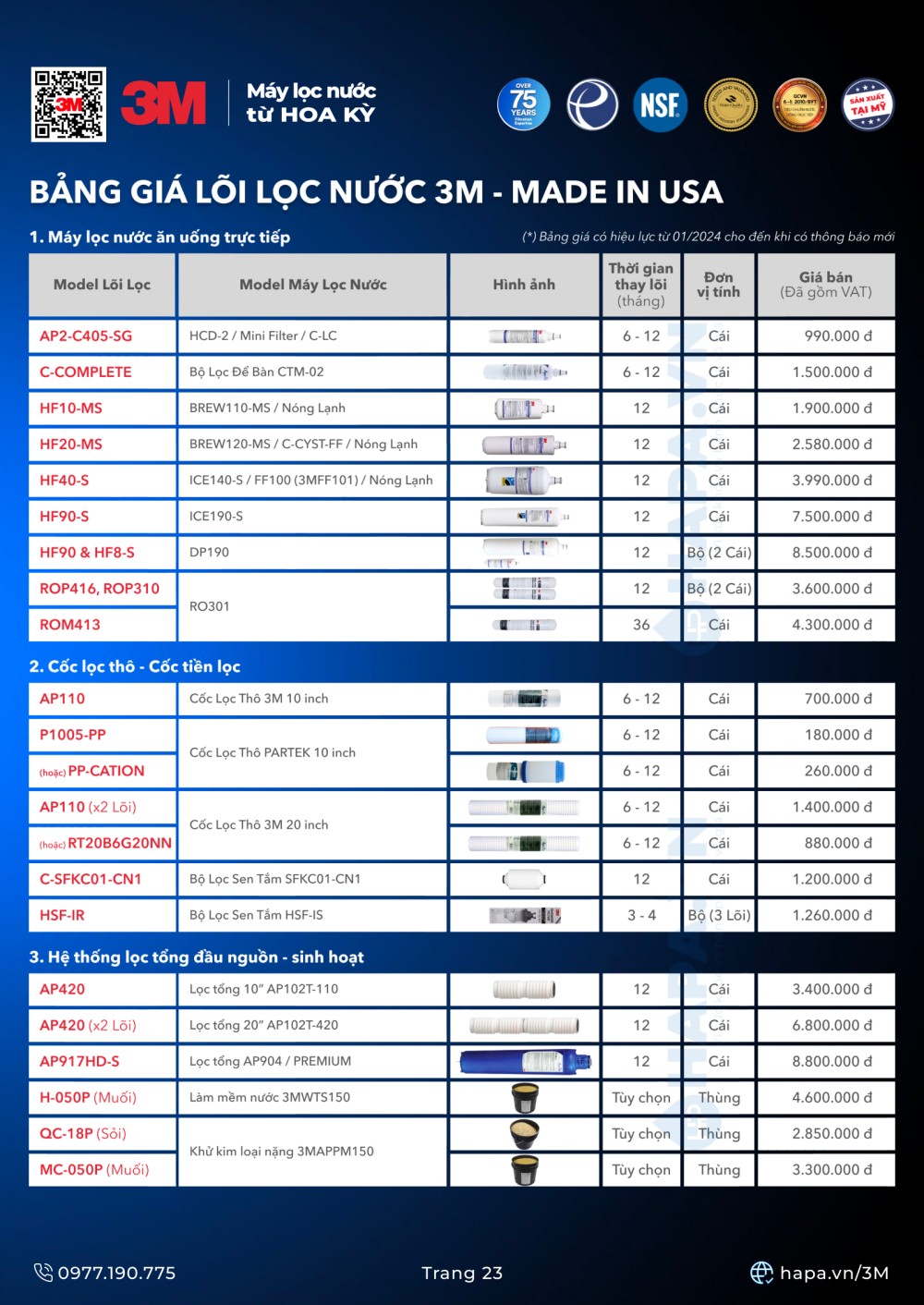 Download Catalog Máy Lọc Nước 3M - Mới nhất năm 2024 - Trang 23