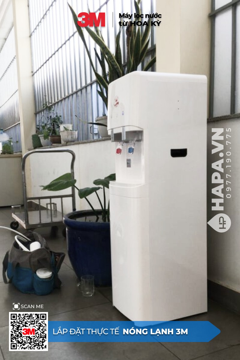 Hình ảnh thực tế Máy Lọc Nước Nóng Lạnh 3M Cây Đứng 2 Vòi - Bộ Lọc Nhập Khẩu Mỹ tại HAPA - 02