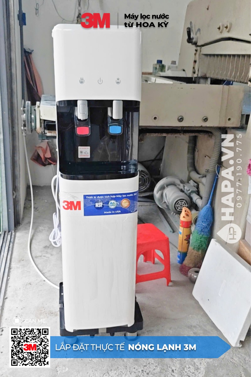 Lắp đặt cây lọc nước nóng lạnh 2 vòi tại xưởng ở Củ Chi -01
