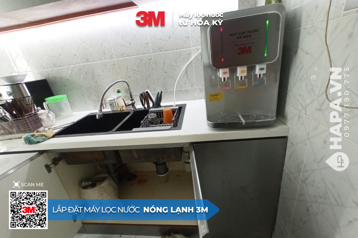 Hình ảnh lắp đặt thực tế của Cây Nước Nóng Lạnh Để Bàn 3M HCD-CS01 tại Phú Gia Compound, Đà Nẵng (4)