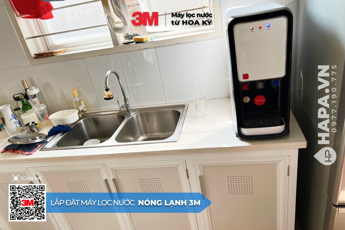 Hình ảnh lắp đặt thực tế của Cây Nước Nóng Lạnh Để Bàn 3M HCD-CS02 tại Terra Royal, Quận 3, TP. HCM (2)