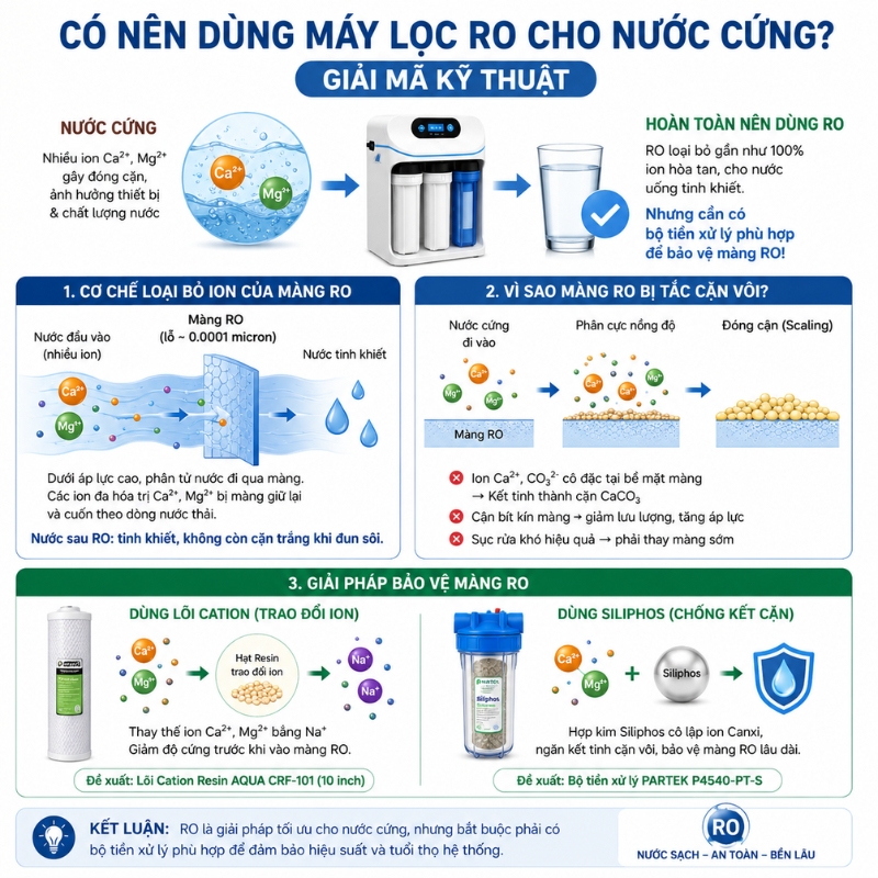 Có nên dùng máy lọc RO cho nước cứng không? Giải mã kỹ thuật