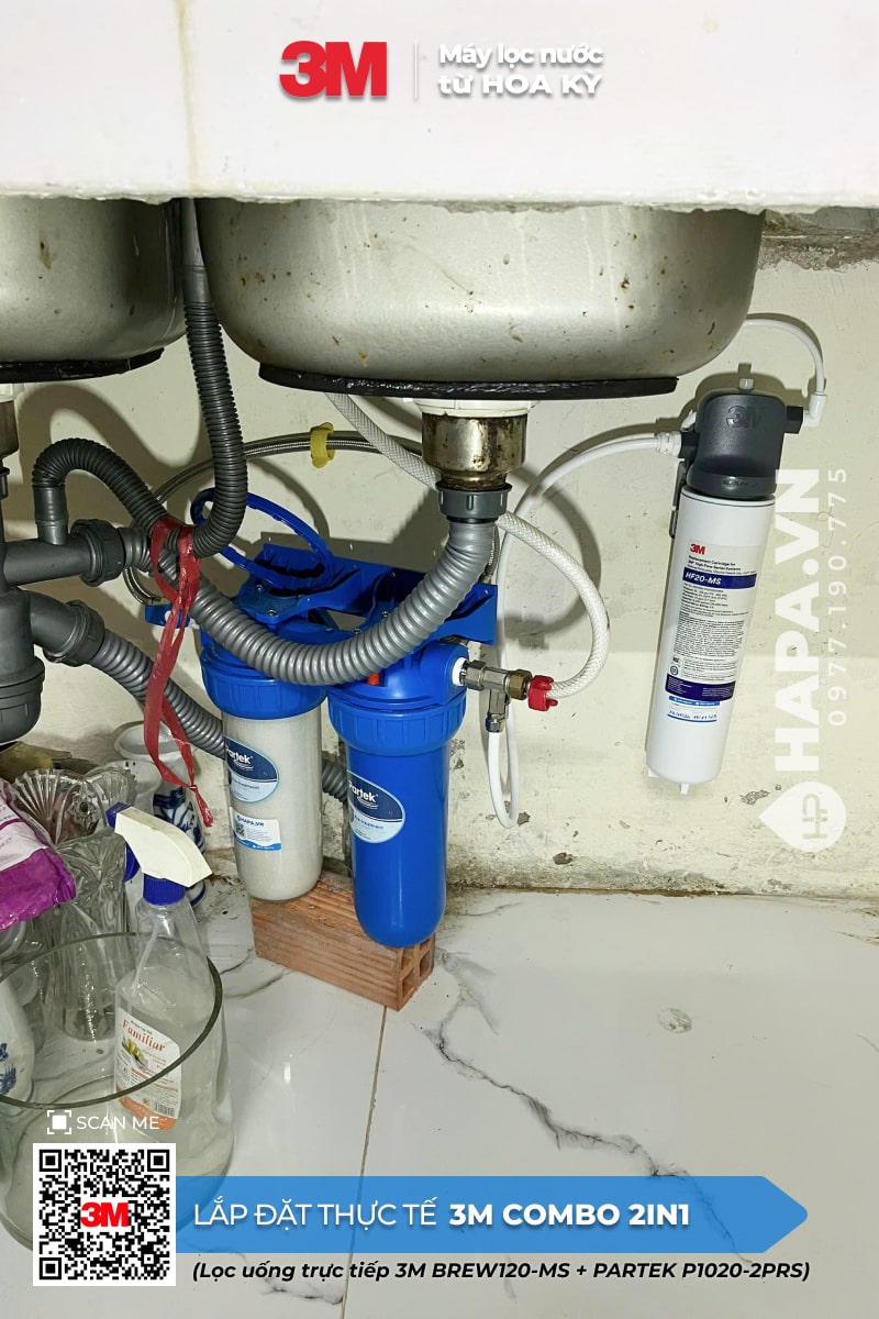 Hình ảnh Ảnh lắp đặt thực tế của Combo Máy Lọc Nước 3M 2-TRONG-1 tại Ba Son, Gò Vấp, TP HCM - 02