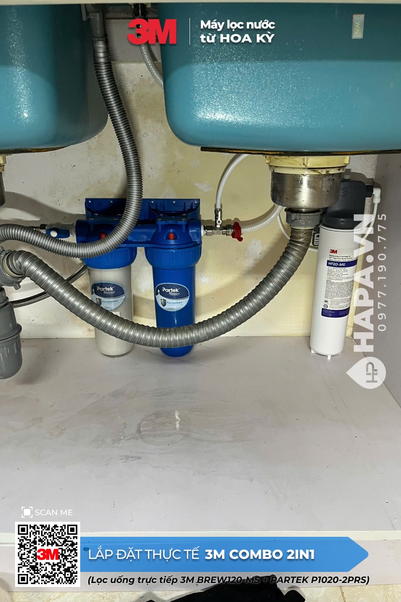 Hình ảnh lắp đặt thực tế của Combo Máy Lọc Nước 3M 2-TRONG-1 tại Green View, Quận 7, TP HCM - 02