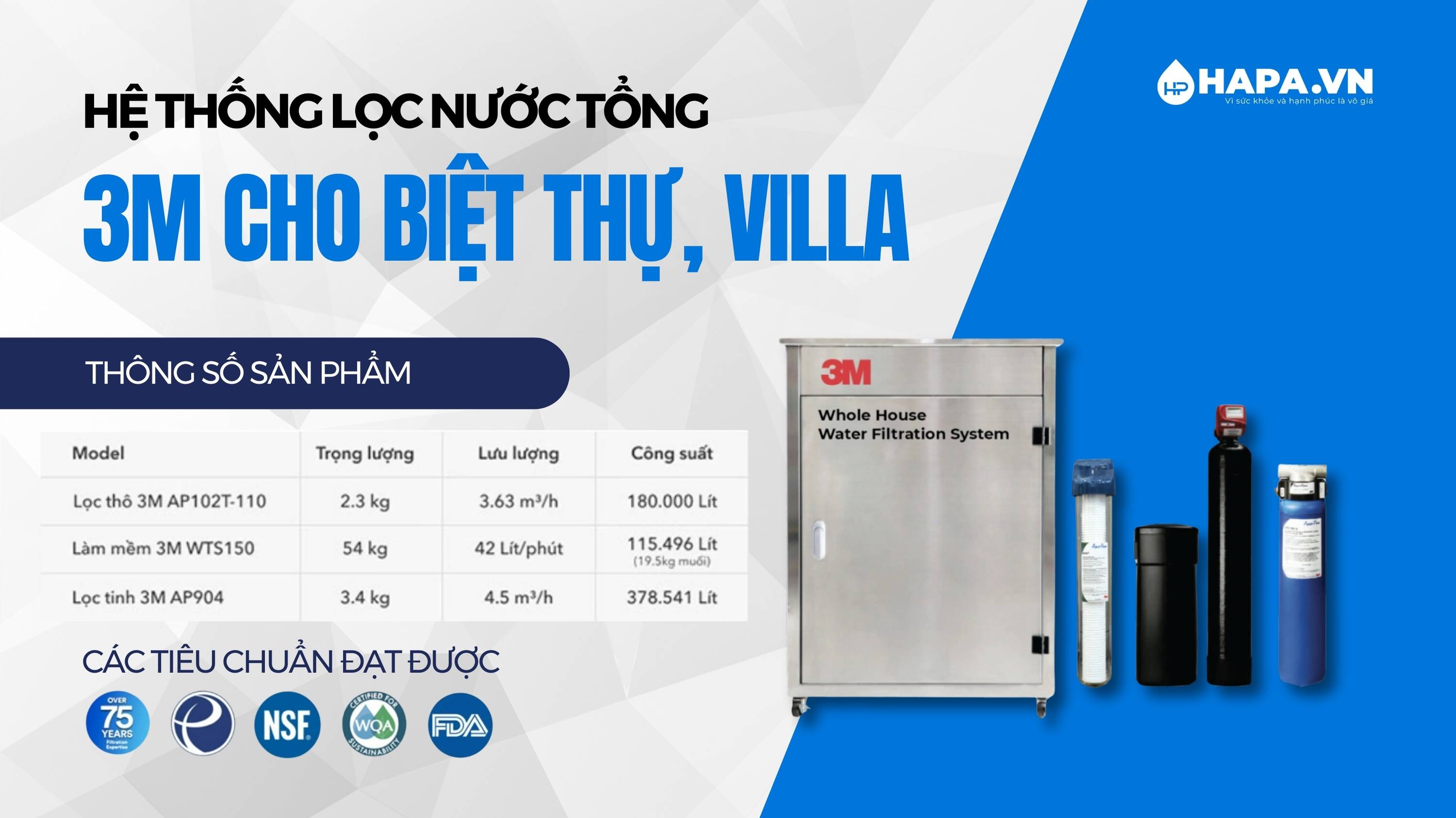 Hệ Thống Lọc Nước Tổng 3M Cho Biệt Thự và Villa Cao Cấp