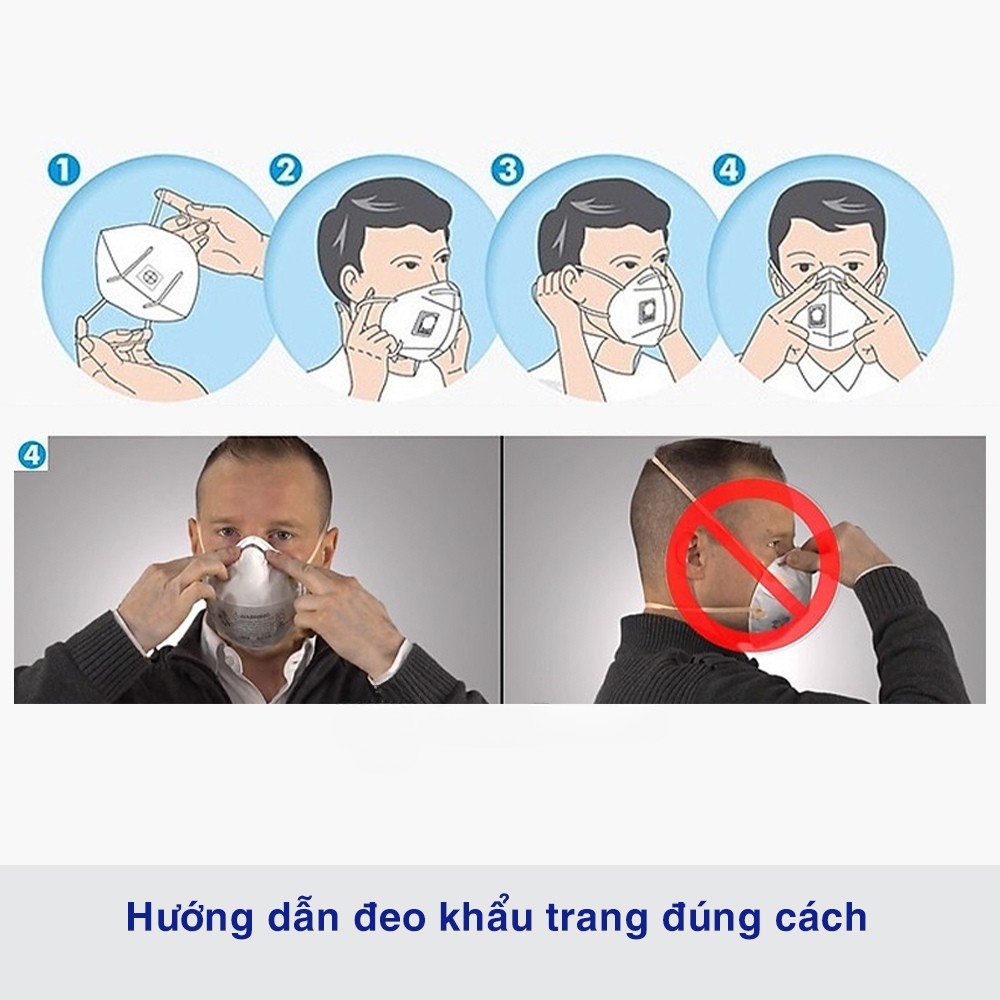 Hướng dẫn sử dụng Khẩu Trang 3M 9501V+ KN95 có van