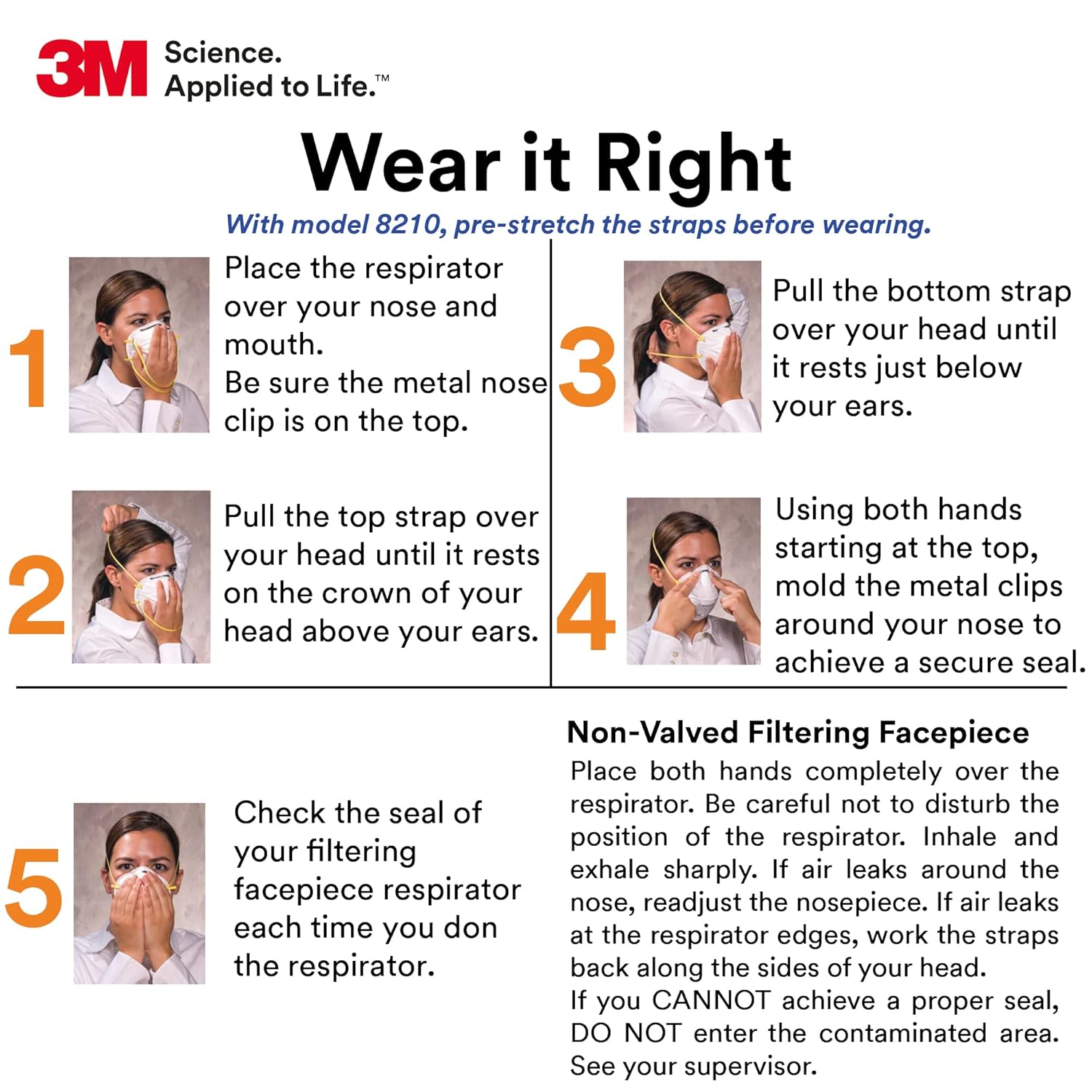 How to wear 3M Particulate Respirator 8210 N95