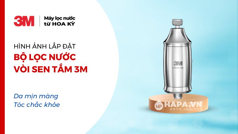 Hình ảnh lắp đặt Bộ Lọc Nước Vòi Sen Tắm 3M - Da mịn màng, Tóc chắc khỏe