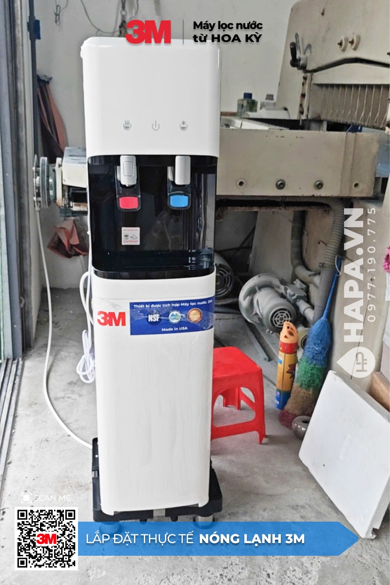 Lắp đặt cây lọc nước nóng lạnh 2 vòi tại xưởng ở Củ Chi -01