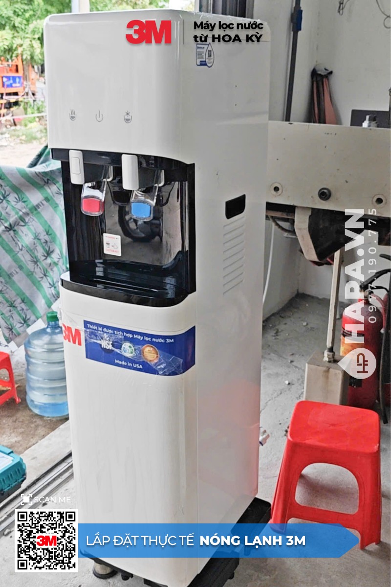 Lắp đặt cây lọc nước nóng lạnh 2 vòi tại xưởng ở Củ Chi -02