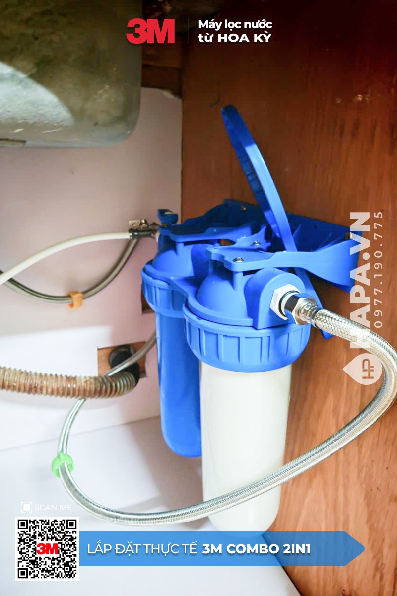 Lắp đặt Combo máy lọc nước 3m 2 trong 1 tại vinhomes quận 9 - 02