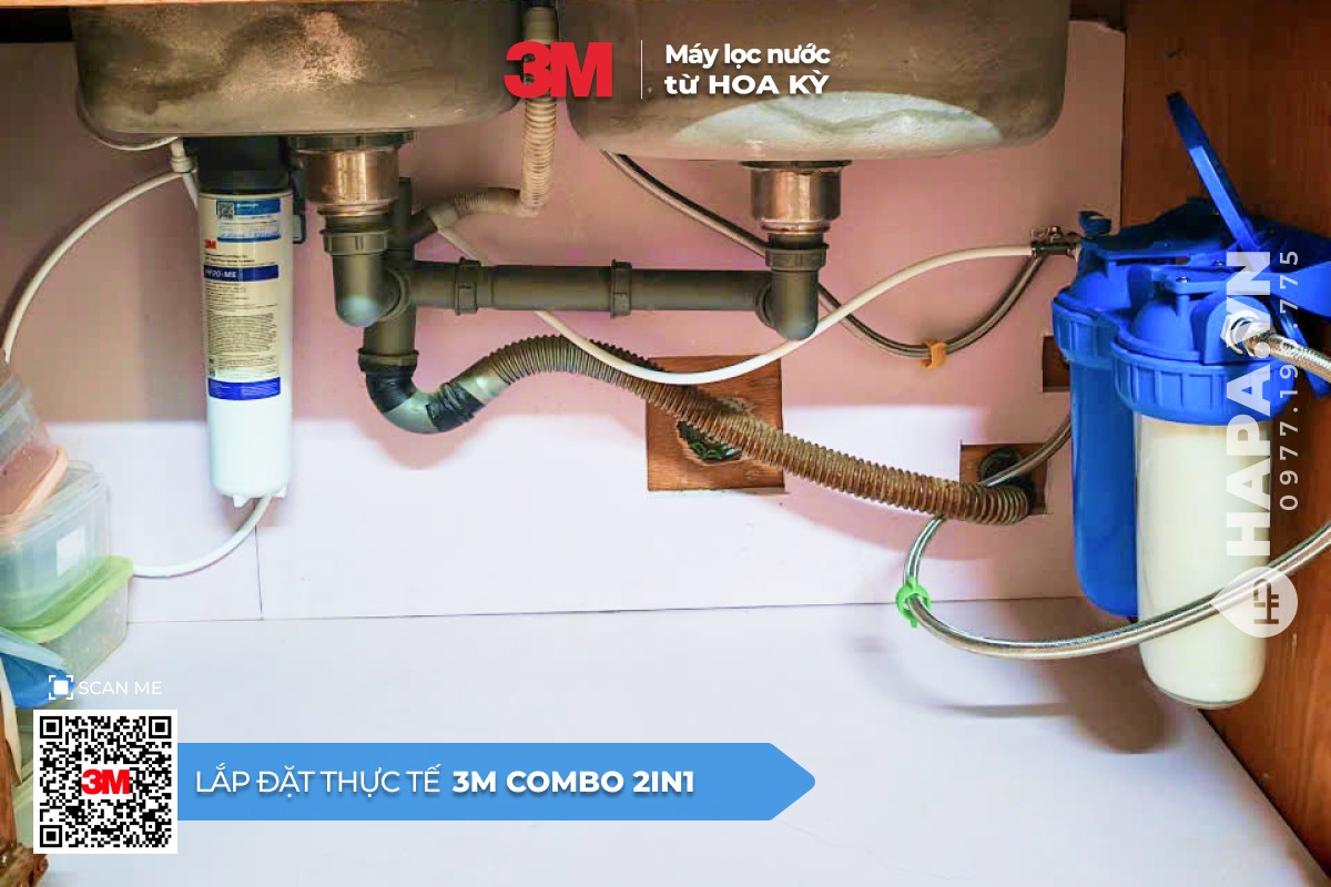 Lắp đặt Combo máy lọc nước 3m 2 trong 1 tại vinhomes quận 9 - 01