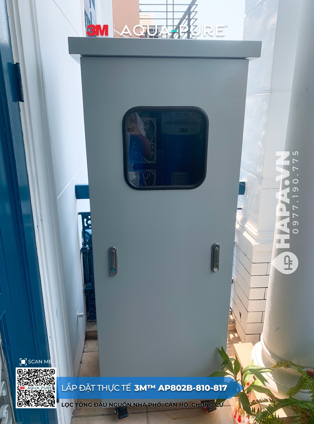 Ảnh lắp đặt thực tế của Máy lọc nước đầu nguồn 3M™ Aqua-Pure™ AP802B-810-817 sử dụng lõi PP AP810 và GAC AP817 mua tại HAPA VN - 13