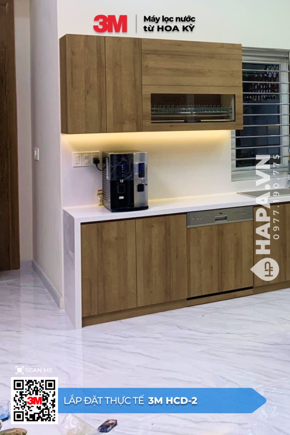 Hình ảnh lắp đặt thực tế của Máy Lọc Nước Nóng Lạnh Để Bàn 3M HCD-2 chính hãng tại HAPA.VN - 01