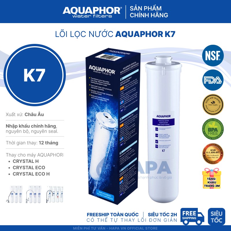 Lõi lọc AQUAPHOR K7 (Finishing Water Purification And Conditioning)  sử dụng công nghệ NANO Aqualen