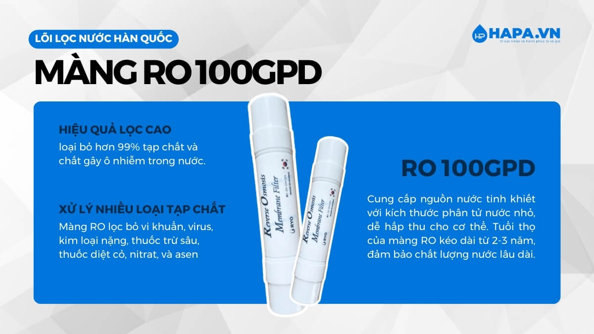 Màng RO là trái tim của hệ thống lọc nước, có khả năng loại bỏ hơn 99% tạp chất và chất gây ô nhiễm trong nước