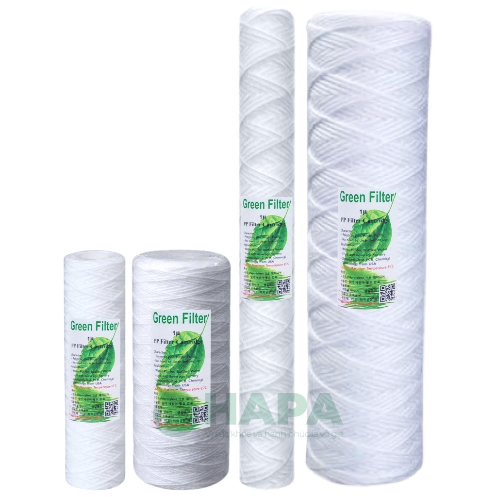 Lõi lọc sợi quấn (String Wound Filter Cartridge) 10 inch - 20 inch - 30 inch - 40 inch, cấp lọc 1 micron - 5 micron - 10 - 25 - 50 micron - chính hãng tại HAPA VN - 1