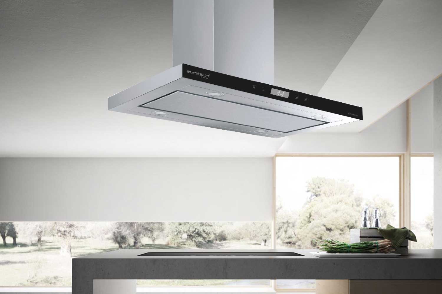 Máy Hút Mùi Đảo EUROSUN EH-90IL91 Công Suất 1200m³/h Treo Độc Lập